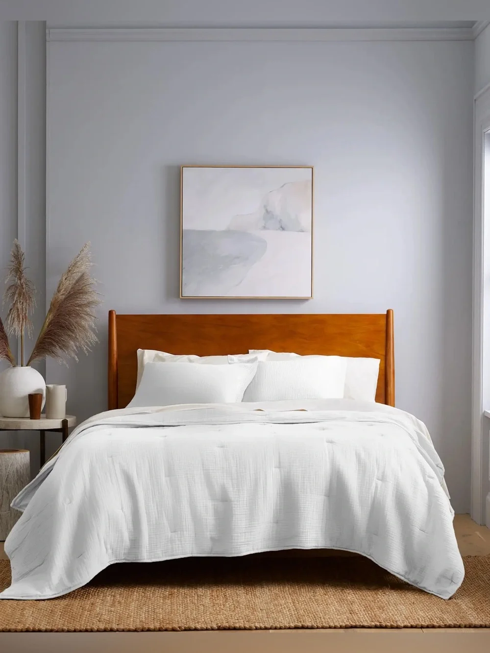 Quince Airy Cotton Gauze Quilt White Full/Queen nwot